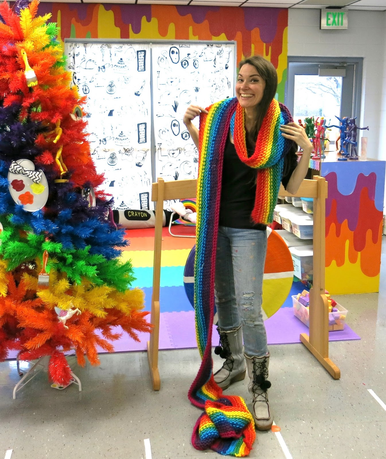 Cassie Stephens How to Knit a Rainbow Scarf