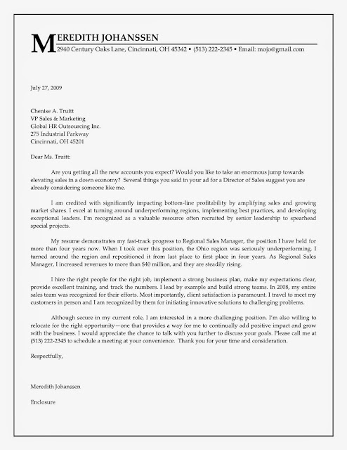 Job Cover Letter Sample for Resume | Sample Resumes