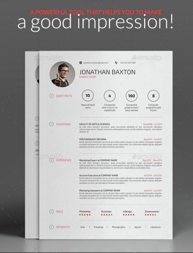 20 resume cv templates in indesign word psd download designsmag org