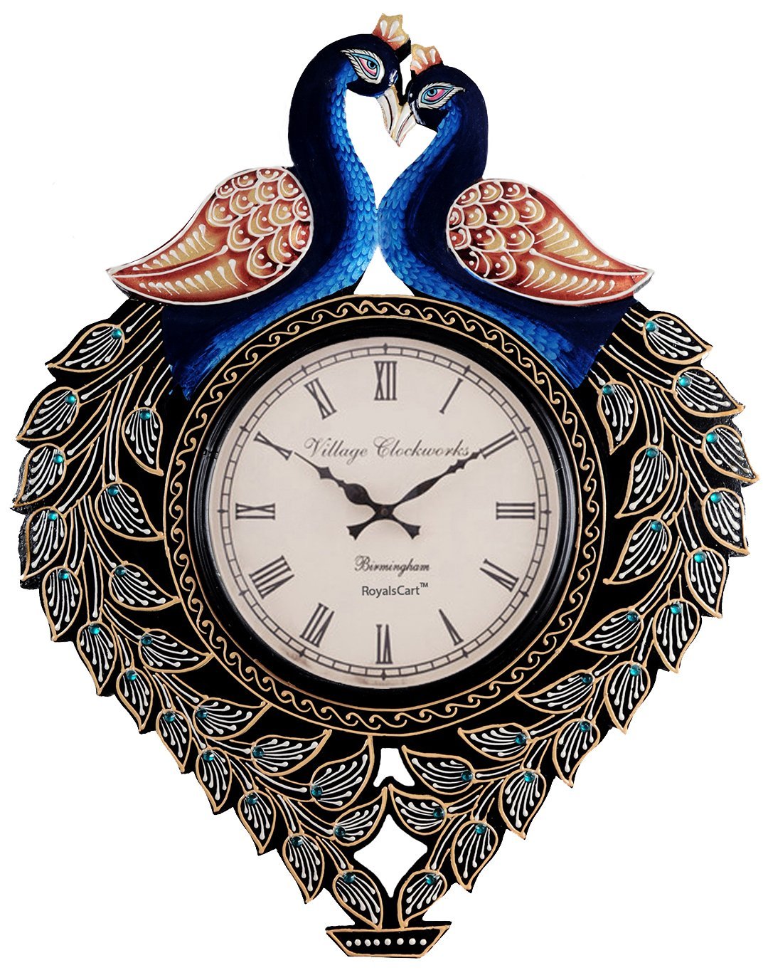 RoyalsCart Peacock Analog Wall Clock