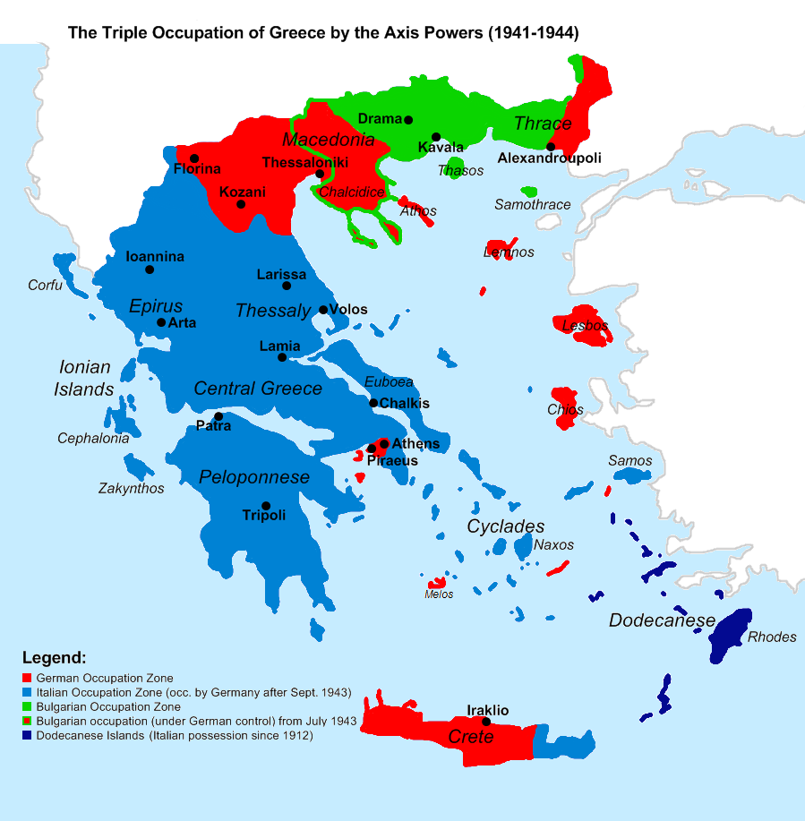 Map of the Occupation of Greece