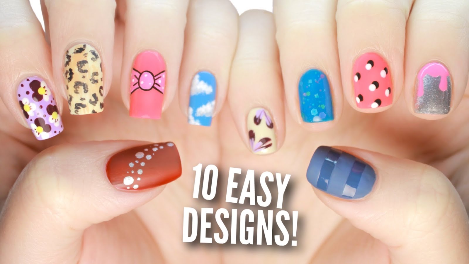 10 Easy Nail Art Designs for Beginners- Tutorial Part 2