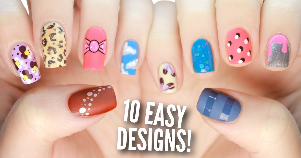 10 Easy Nail Art Designs for Beginners- Tutorial Part 2