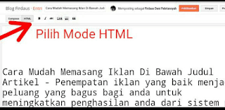 Pilih Mode HTML
