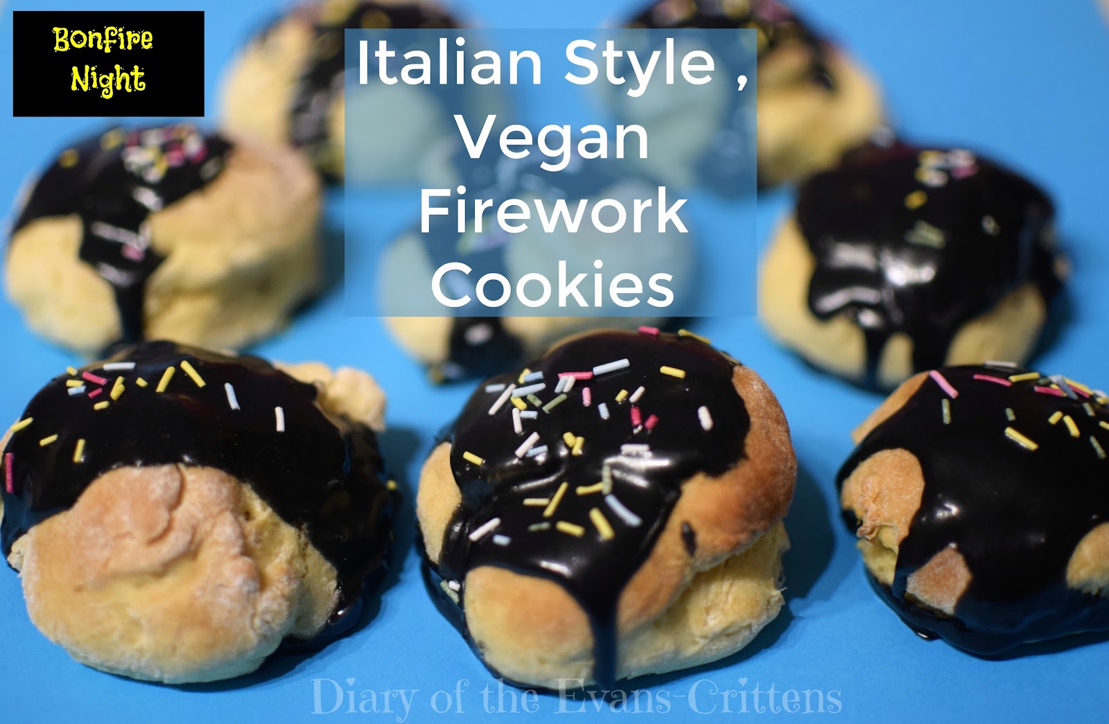 , Bonfire Night Treats:  Italian Style Vegan Firework Cookies #recipe