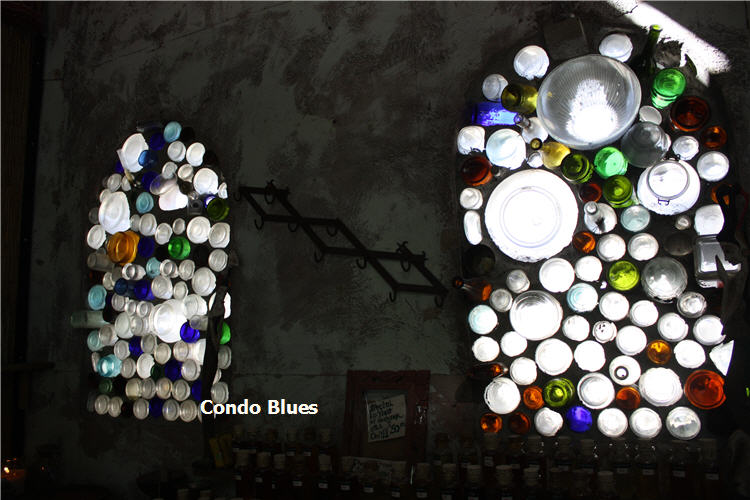 Condo Blues Recycled Glass Bottle Windows