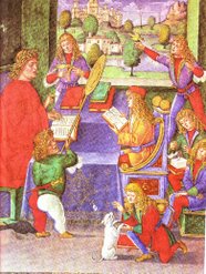 Impartiendo clase en el siglo XV