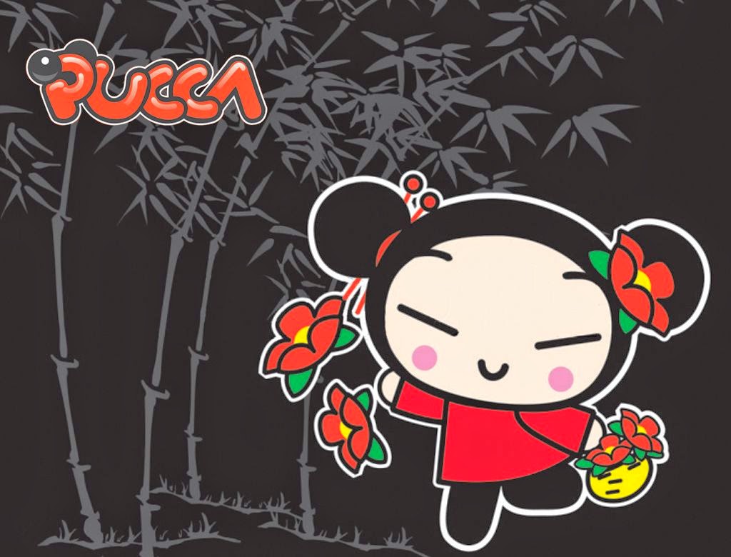 Pucca con Flores: Imágenes, Tarjetas o Invitaciones para Imprimir Gratis. Para hacer invitaciones, tarjetas, marcos de fotos o etiquetas, para imprimir gratis de Pucca con Flores.