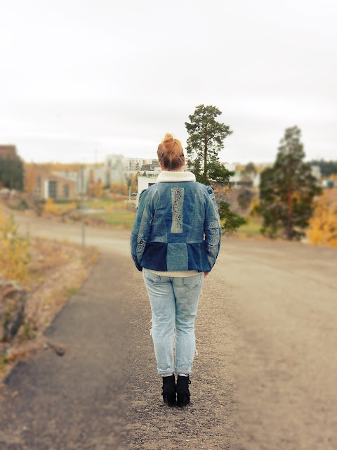 Farkkutakki farkkujen palasista -DIY