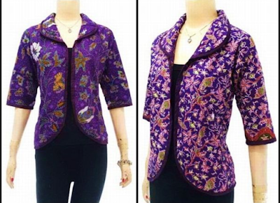 baju batik kerja wanita model cardigan