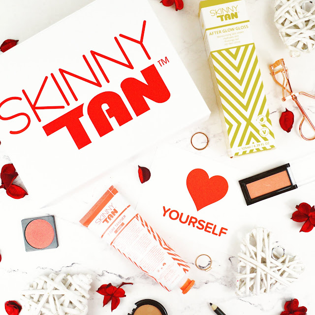 Lovelaughslipstick Blog - Valentines Day Gift Box & Review of Skinny Tan - New After Glow Gloss and 7 Day Tanner in Dark