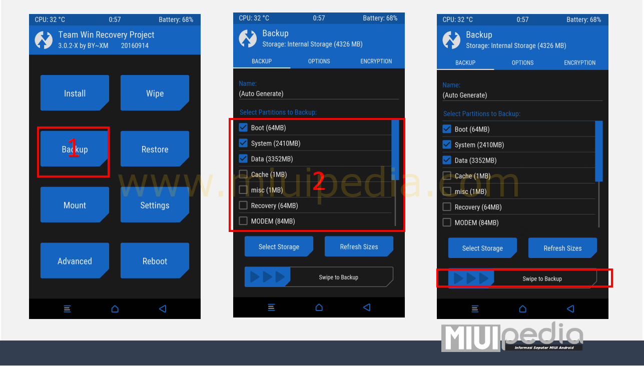 Backup Menggunakan TWRP Backup Menggunakan TWRP