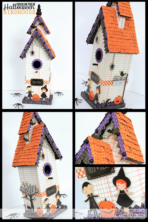 Trick or Treat Halloween Birdhouse by Juliana Michaels