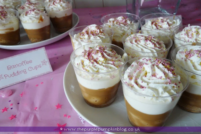 Banoffee Pudding Pots for a Baby Shower at The Purple Pumpkin Blog