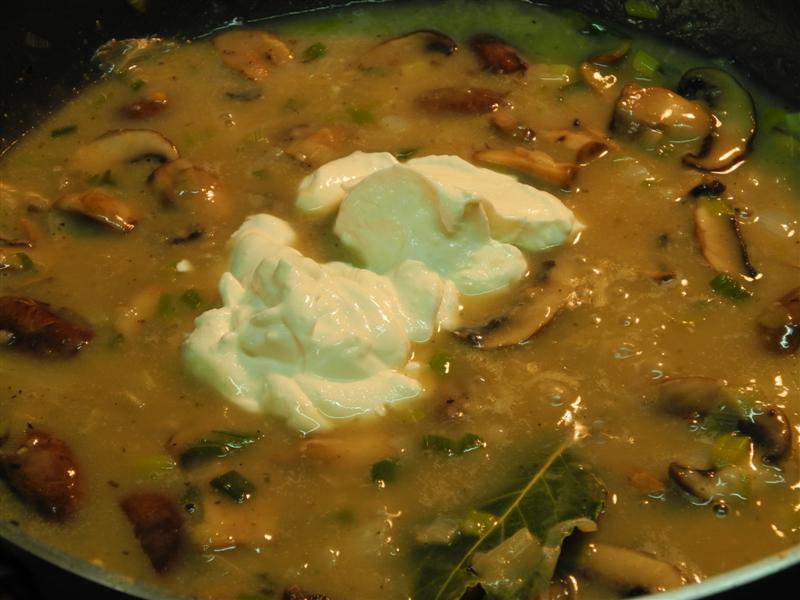 Cerdo con salsa de Portobellos