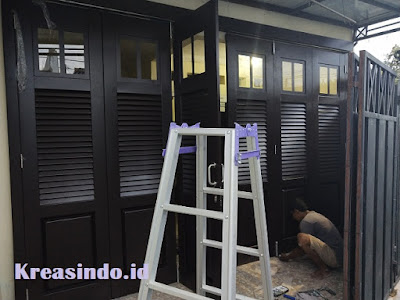 Pintu Garasi Besi pesanan Bpk Ibnu di Jalan Penagantin Ali 3 Ciracas Jakarta Timur