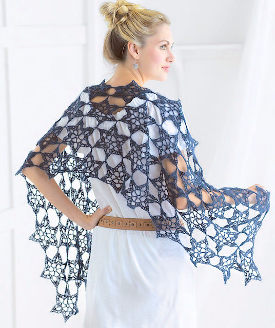 Crochet lace star shawl pattern