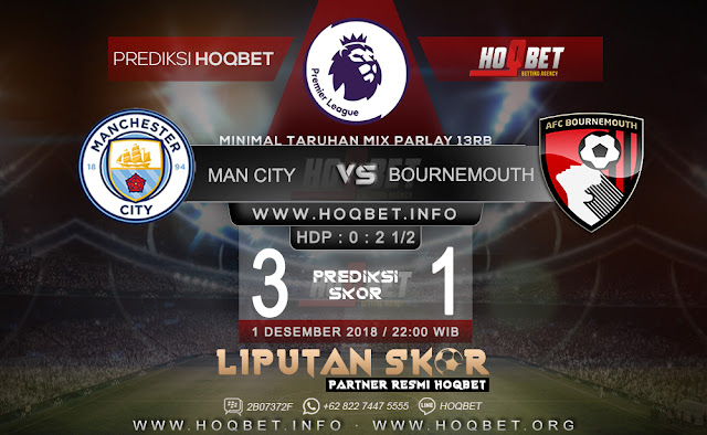 Prediksi Manchester City vs Bournemouth 1 Desember 2018 http://www.liputanskor.com/