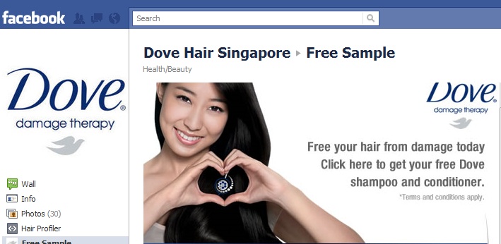 Wendy Interests: Dove Hair Singapore Facebook promo