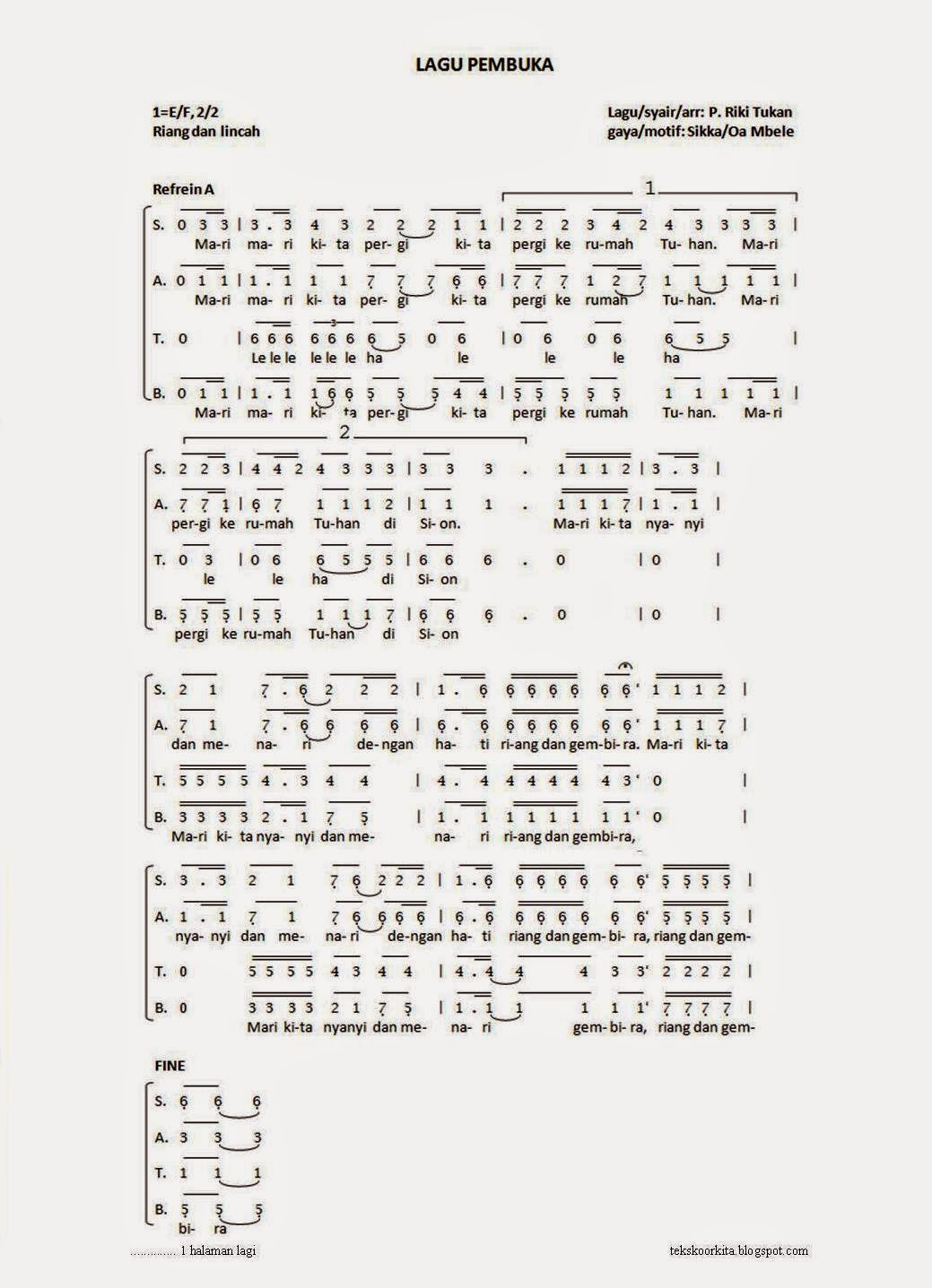 Teks Koor Sambut Baru Gereja Katolik - tukaffe.com