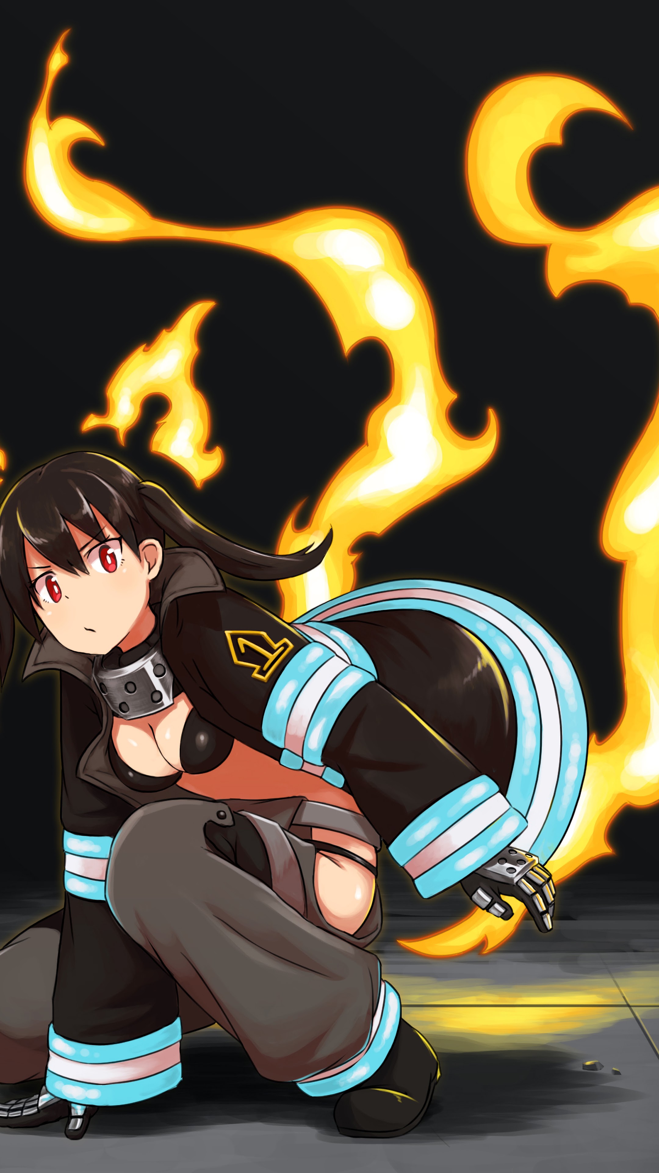 Fire Force Red Eyes Shinra Kusakabe With Hat HD Anime Wallpapers  HD  Wallpapers  ID 44517