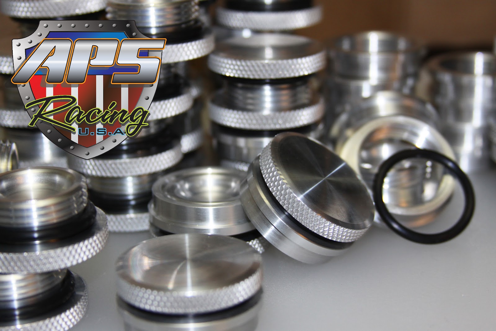 Aluminum Cap And Weld In Bungs APS Racing USA 15/8" Billet Aluminum