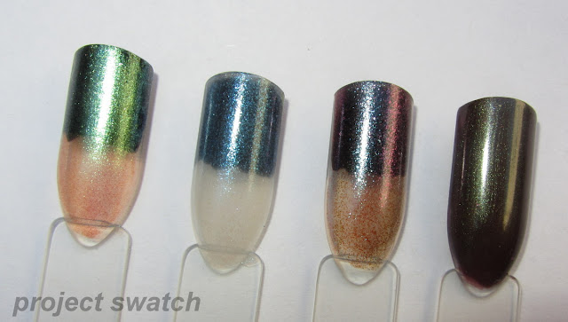 swatches - L'Oreal The Temptress's Power, Forever 21 Light Grey / Multi, Model's Own Purple Blue, Maybelline Downtown Brown