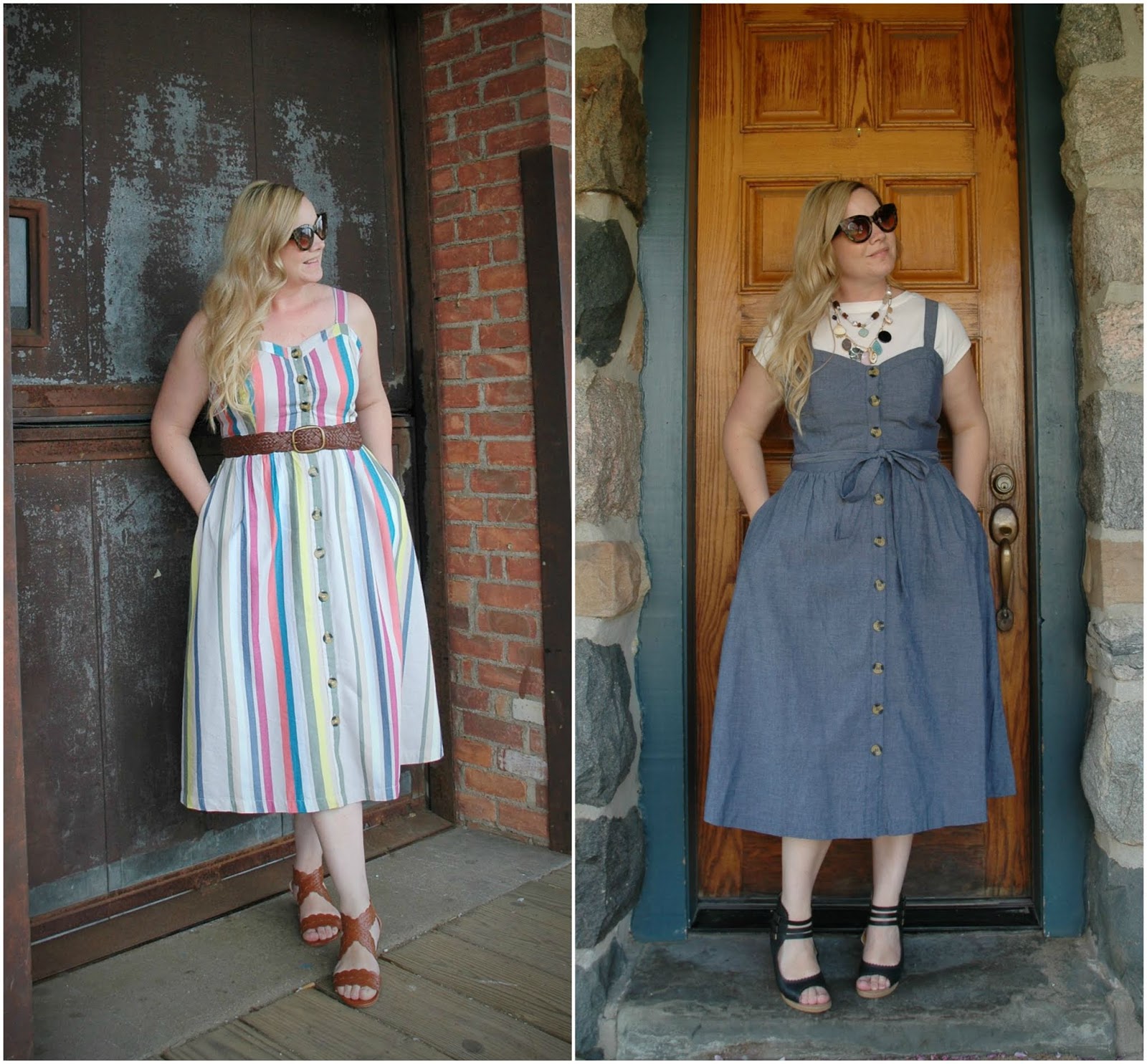 time and tru midi shirt dress