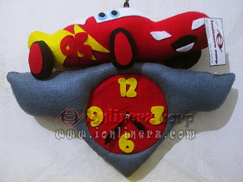 Jam Dinding Flanel Karakter Kartun Boneka Cars McQueen Jam Dinding Flanel Karakter Kartun Boneka Cars McQueen