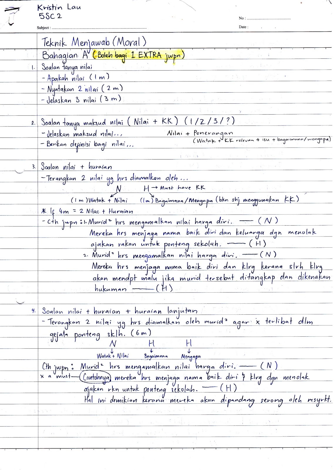 Moral project form 4 essay