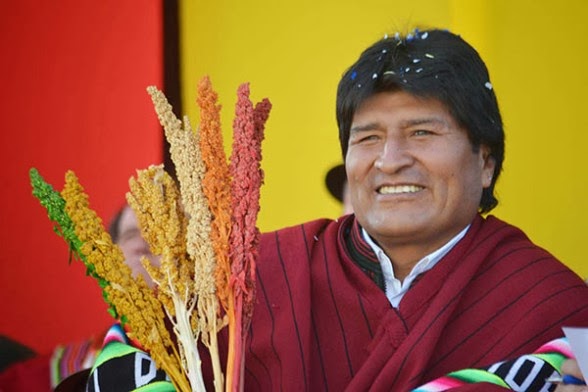 El presidente Evo Morales durante el cierre del Año Internacional de la Quinua.