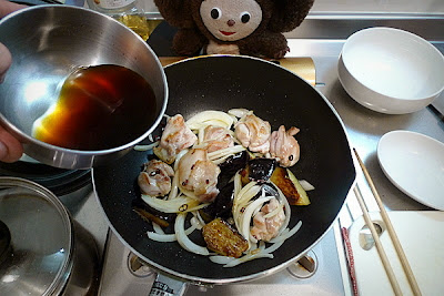 鶏ナスあんかけ蕎麦の作り方（3）