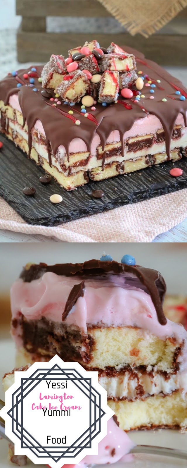 Lamington Cake Ice Cream Christmas icecream Yessi Yummy Foods