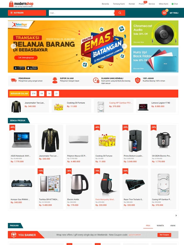 Template blogspot bán hàng chuẩn seo Modern Shop