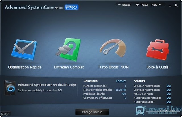 Offre promotionnelle : IObit Advanced SystemCare PRO v4 gratuit ! (3ème édition)