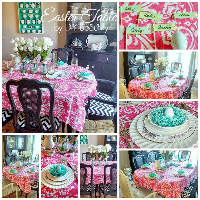 Mix old and new for an eclectic Easter table setting www.diybeautify.com