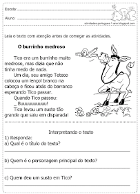 Interpretação de texto: O burrinho medroso