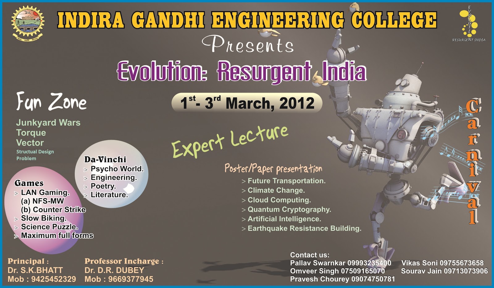 Events Of Technical Festival Of Indira Gandhi Engineering College, Sagar