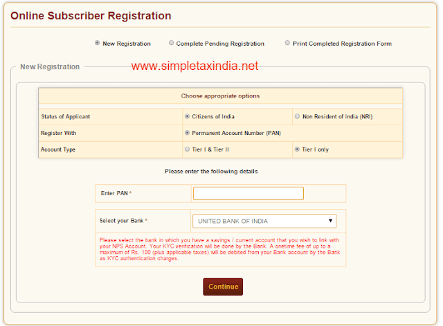 how to open nps account in bank of india