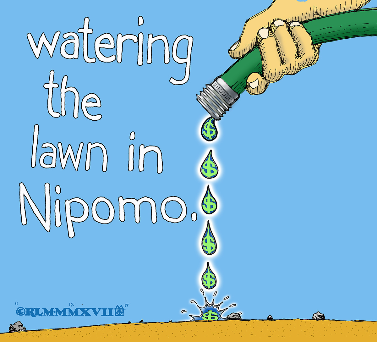 WATERING THE LAWN IN  NIPOMO