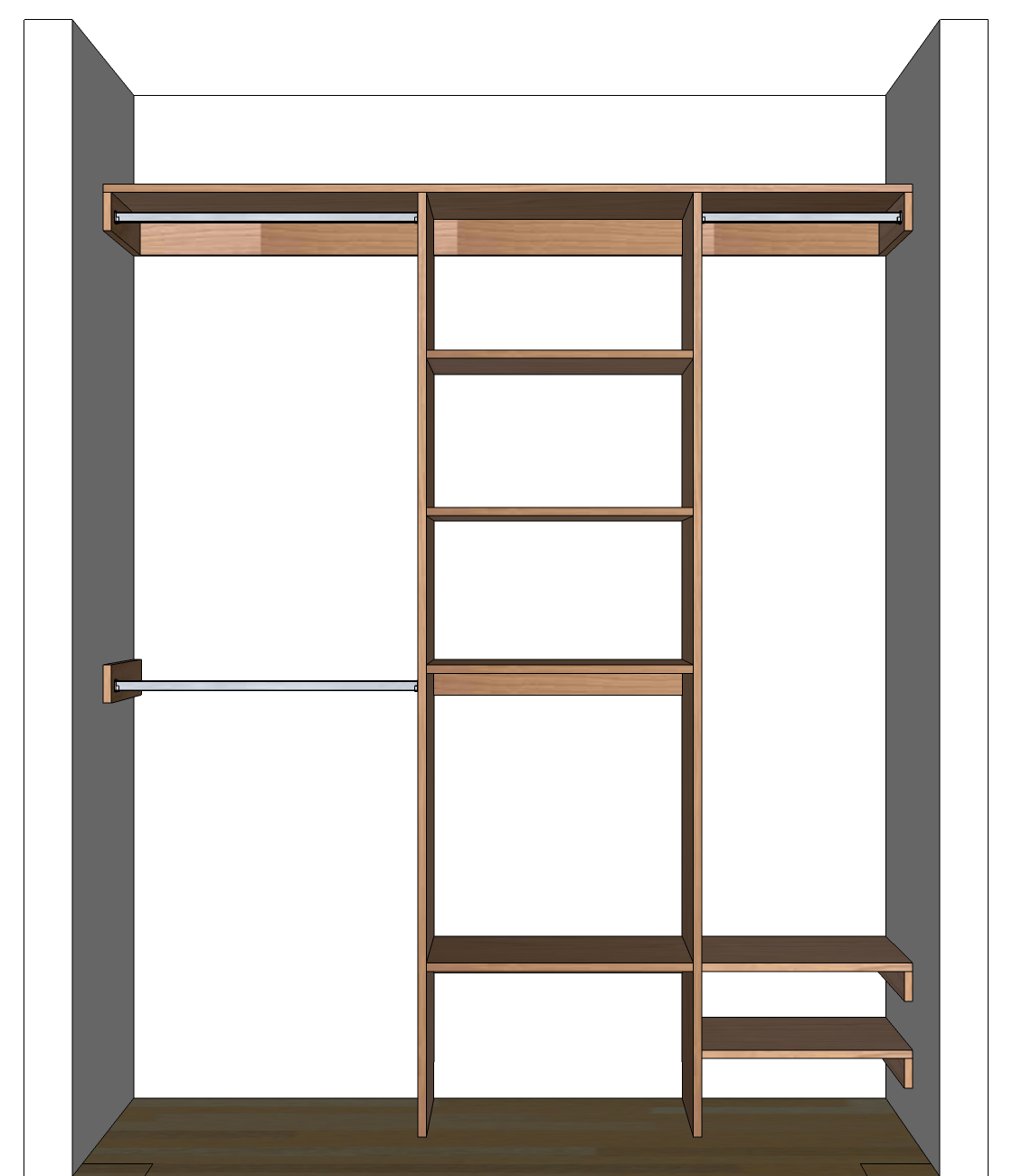 Wood Closet Shelving Plan PDF, Wardrobe Closet Organizer, Closet Rack  System 
