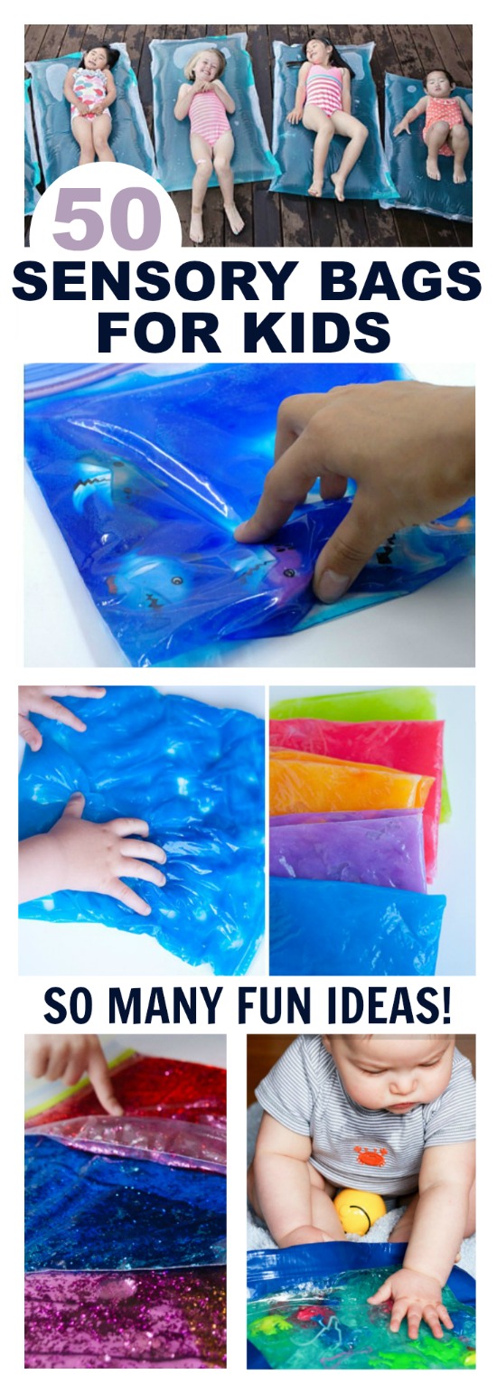 50 MUST-TRY SENSORY BAGS FOR KIDS!  So many awesome ideas!  I can't wait for Summer now!