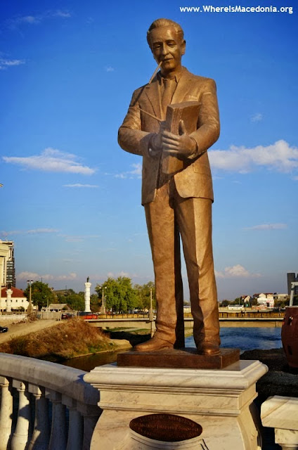 Monument at Art Bridge - Skopje, Macedonia