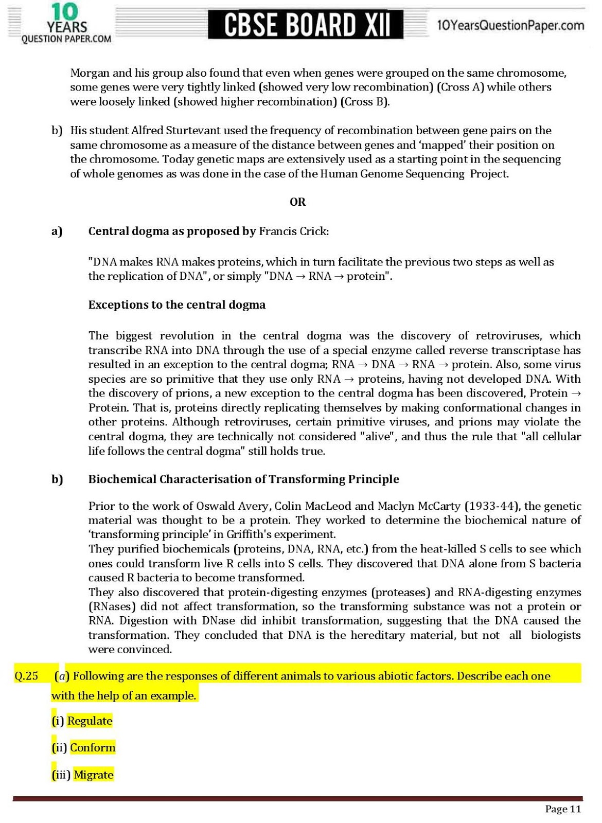 CBSE class 12 biology solved question paper Biology solved paper for CBSE class 12