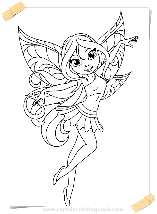 Simple Fairy Coloring Pages Pdf 