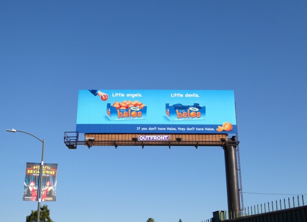 Halos Little angels Little devils billboard La Cienega Boulevard Halos Little angels Little devils billboard