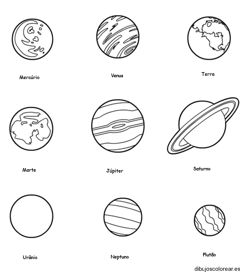 El Sistema Solar - Dibujos para colorear. - Ciclo Escolar