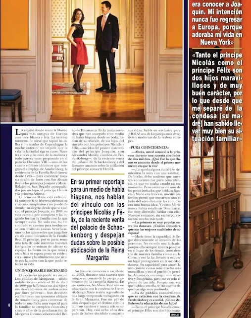 Prince Joachim of Denmark and Princess Marie of Denmark gave an interview to Hola! magazine. 