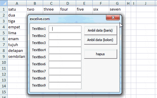 hasil tutorial xcel