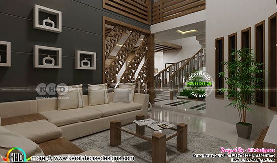 Living room interior Kerala